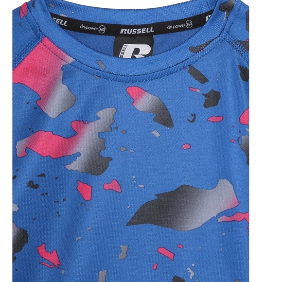 Russell Boys Printed T-shirt Dripower 360 moisture wicking reflective size 8 - Picture 5 of 10